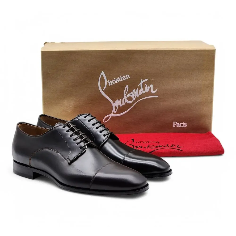 Christian Louboutin Cortomale Derby Shoes - Leather - Brown - 40.5 7.5 $995